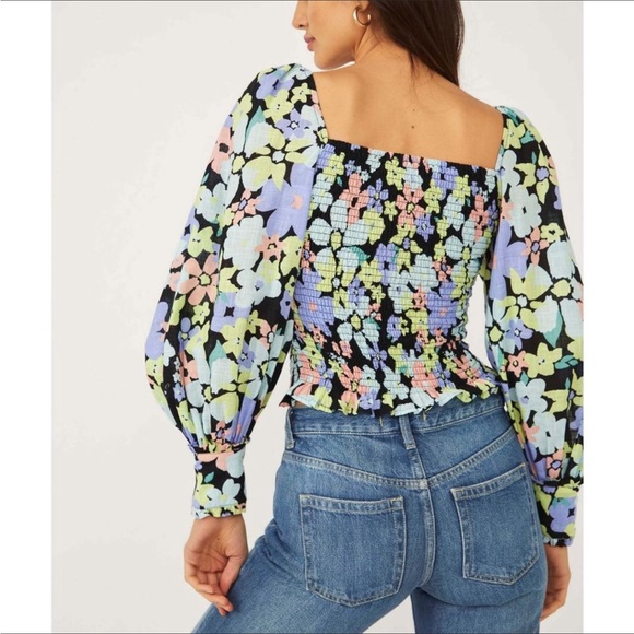 NWT FREE PEOPLE ARIANA PRINTED TOP. SIZE MEDIUM - Picture 3 of 16